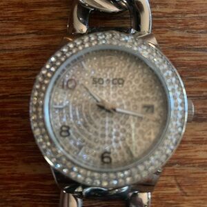 SO & CO women’s watch silver band in good condition.  Would make great gift.